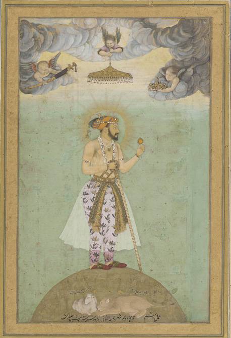Shahjahan on globe mid 17th century