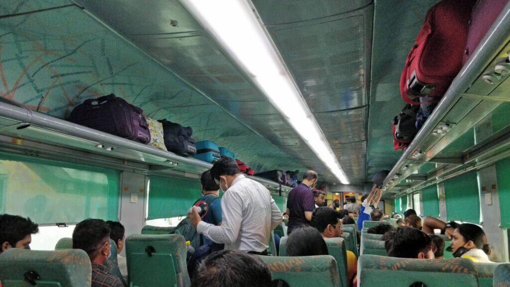 agra delhi train inside